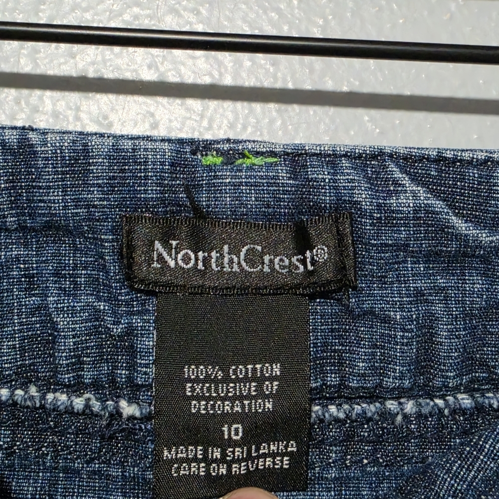 Vintage NORTHCREST Denim Skirt Womens Size 10 Blue Knee Length Minimalist 90s - Picture 5 of 10